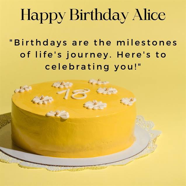 Read more about the article Happy Birthday Alice Wishes with Cake, Status & Quotes Images